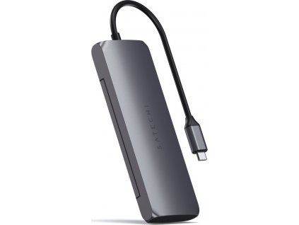 USB Hub Satechi Aluminium USB-C Hybrid Multiport adapter (SSD, HDMI 4K, 2 x USB-A, USB-C) - Space Grey