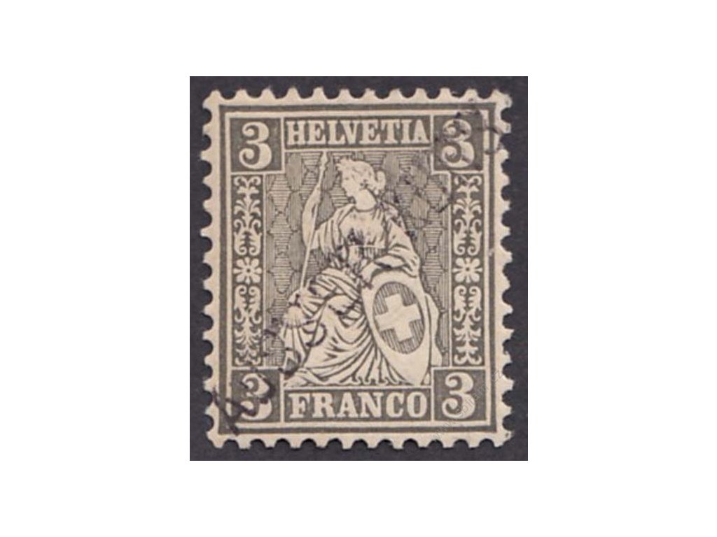 1862, 3C Helvetia s přetiskem AUSSER KURS, * po nálepce