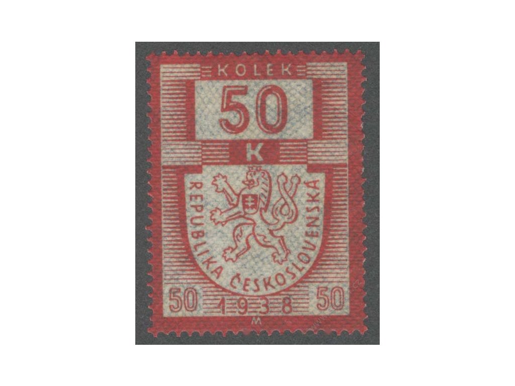 50K karmínová/modrá 1938M, **