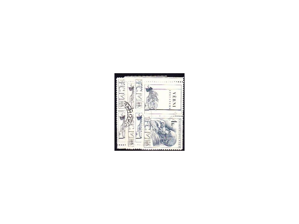 1.20-4Kčs Masaryk, levý a pravý kupon, Nr.458-9, razítkované, ilustrační foto
