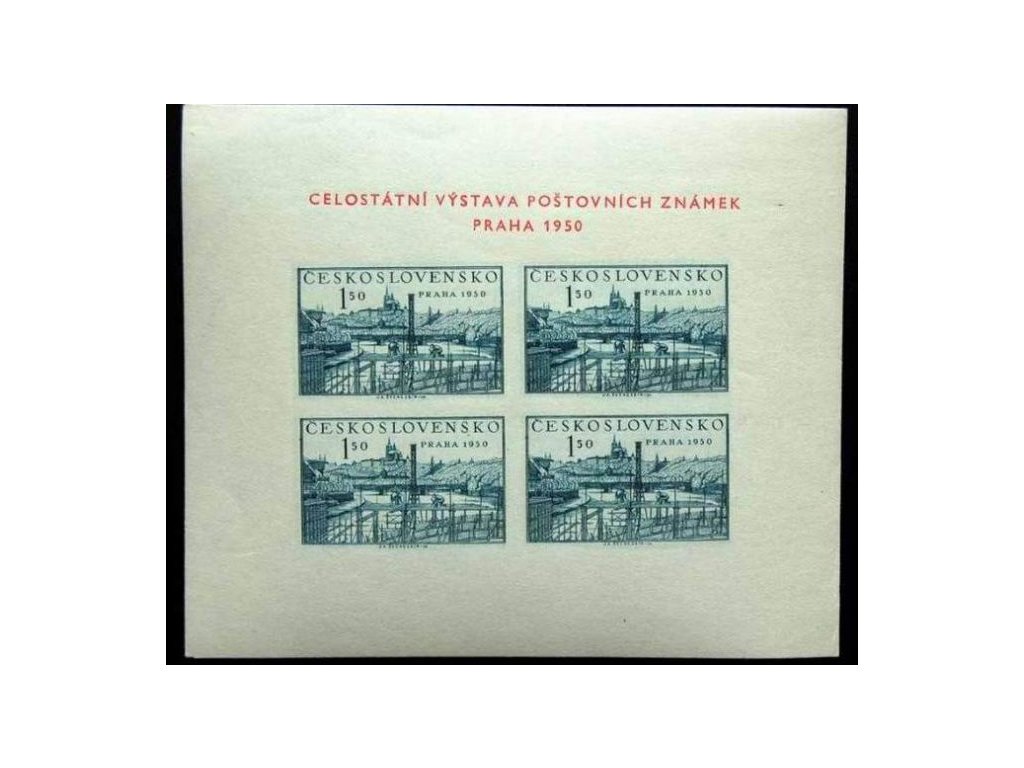 1950, 1.50Kčs aršík PRAHA 1950, Nr.A564, * po nálepce, známky **, ilustrační foto