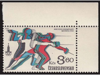 1980, 3.60Kčs OH Moskva, VV - čárka nad kolenem, Nr.2421, ** , dv roh