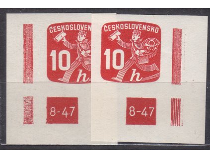 1945, 10h Novinová, L+P roh. kusy s DČ 8-47, Nr.NV24, **, luxusní, vzácná DČ