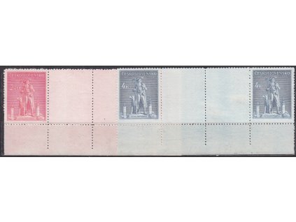 1945, 2.40-4Kčs Kozina, meziarší s dolním okrajem, Nr.431-2, **. 2.40Kčs dvl