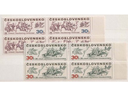1970, 30 h série Výročí, 4bloky, Nr.1829-30, **