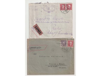 1934, 2 ks dopisů, 1krát Ex, všechny náležitosti