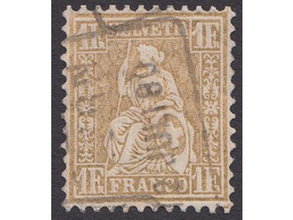 1862, 1 Fr Helvetia, MiNr.28, razítkované