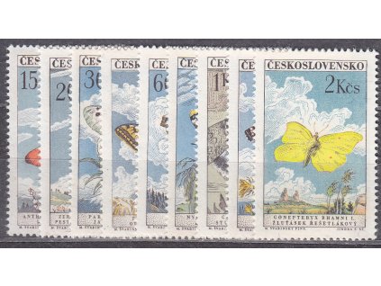 1961, 15h-2Kčs série Motýli, Nr.1217-25, **, ilustrační foto