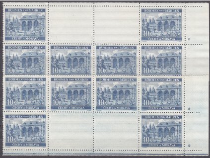 1940, 10K Praha, vodorovné podkovy, pravý okraj, hvězdička, Nr.48, **