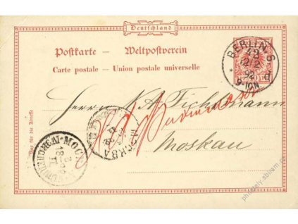 1892, DR Berlín, dopisnice zasl. do Moskvy