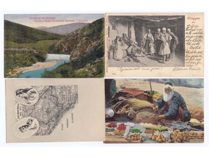 1905/17, Srbsko, 4 ks pohlednic, většina prošlá, hezké