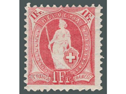 1905, 1 Fr Helvetia, MiNr.79D, * po nálepce, dv