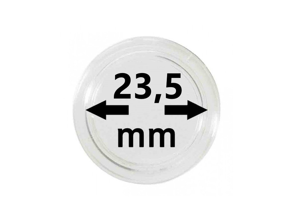 Kapsle na mince s vnitřním průměrem 23,5 mm