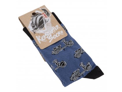 Ponožky Vespa Kickstarter, modrá/černá, unisex, 41-46