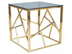 Konferenční stolek ESCADA B zlatý kov/kouřové sklo