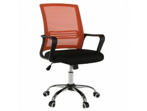 Kancelářská židle APOLO - síťovina oranžová / látka černá