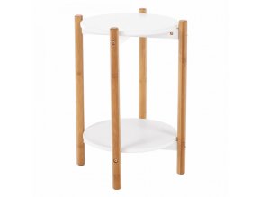 Příruční / noční stolek BAMP - bílá / přírodní