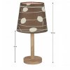 Stolní lampa QENNY TYP 6 - dřevo / látka vzor listy