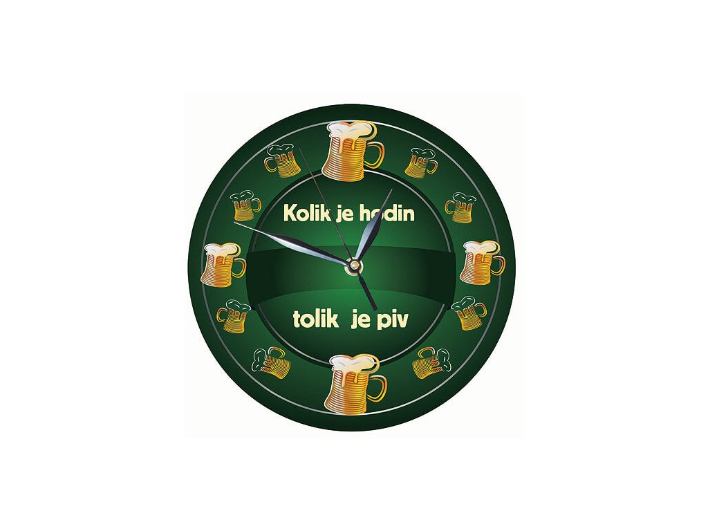 Bohemia Gifts Dřevěné hodiny 24 cm - kolik hodin tolik piv