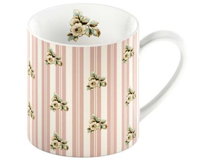 Creative Tops - Porcelánový hrnek Pink Stripe Cottage Flower od Katie Alice - 330 ml