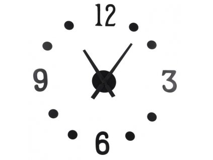 Nástěnné hodiny, ručičky (Udělej si sám), černé - 23,5 cm a 30 cm