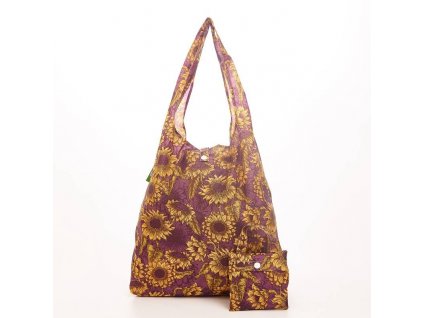Nákupní skládací taška slunečnice, fialová - 56*38 cm