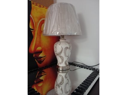 Keramická stolní lampa "ORIENT" /40*62 cm/ - krémová barva