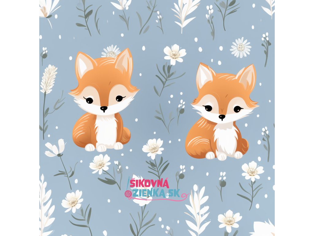 Roztomilé líšky s kvetmi