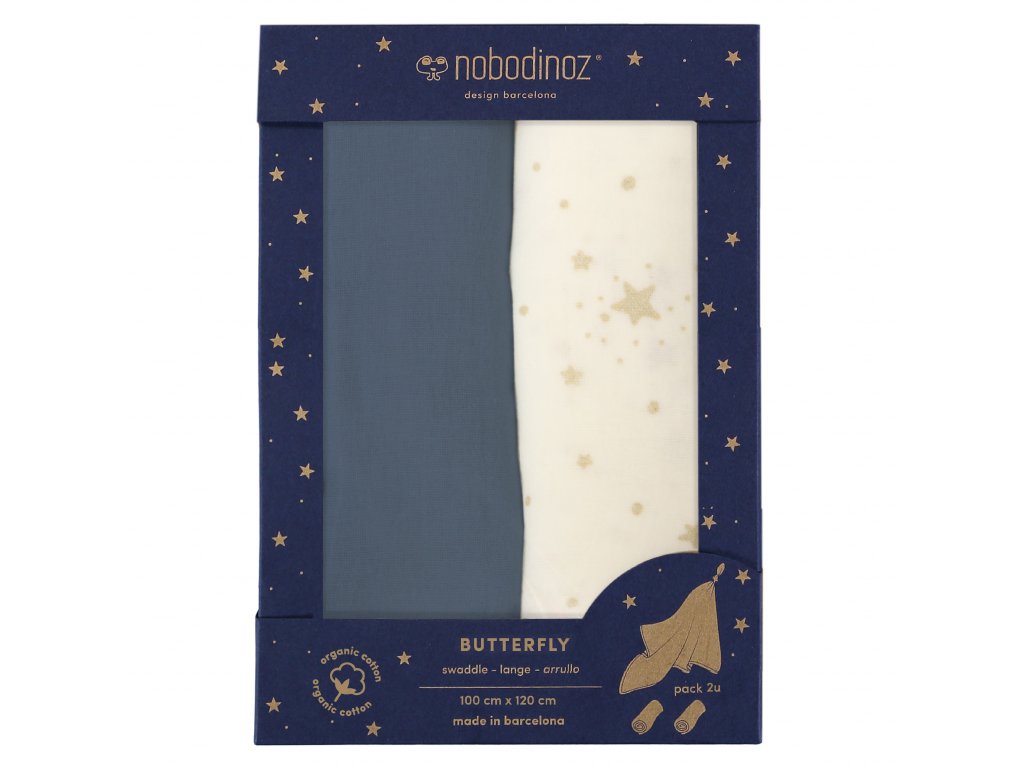 butterfly box swaddles night blue nobodinoz 1