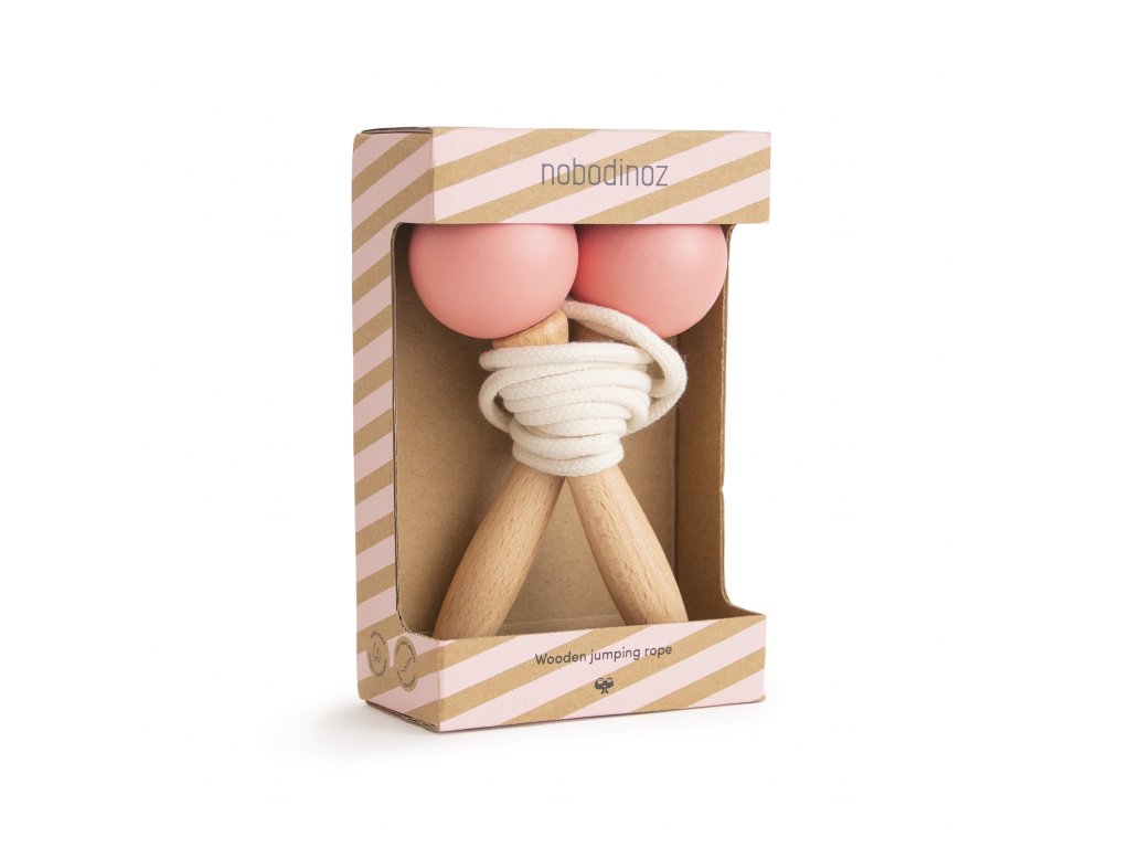 Skipping rope wooden toy pink nobodinoz 6 2000000060132