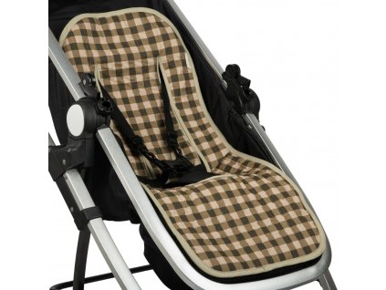 Hyde park universal stroller pad green checks nobodinoz 6 8435574926708
