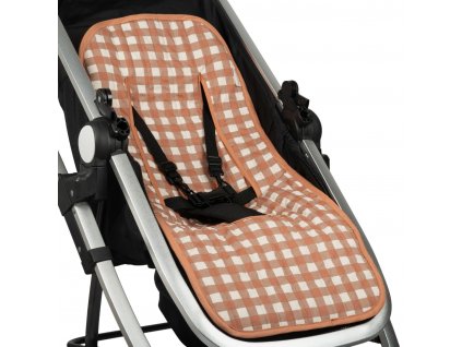 Hyde park universal stroller pad terracotta checks nobodinoz 6 8435574926715