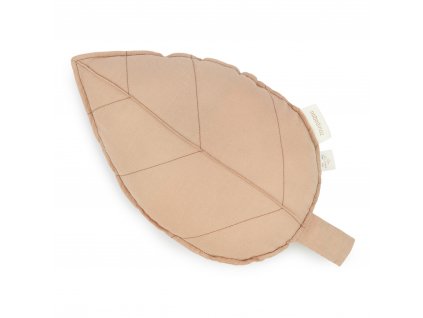 Lin français leaf cushion sand nobodinoz 1 8435574923028