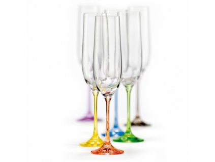 Crystalex Sklenice na šumivé víno VIOLA Rainbow 190 ml