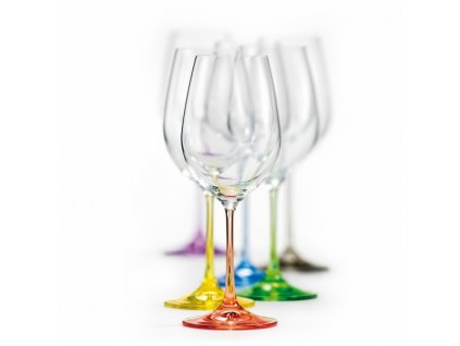 Crystalex Barevné sklenice na víno Viola Rainbow 350 ml