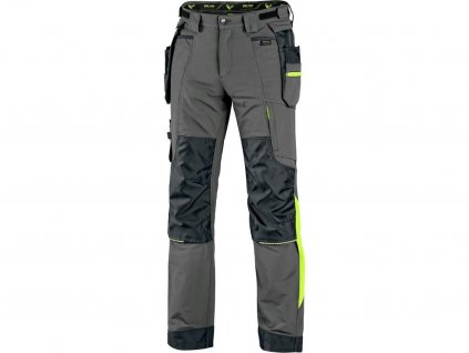 Pracovní kalhoty CXS Naos - šedá/černá/HV žluté doplňky
