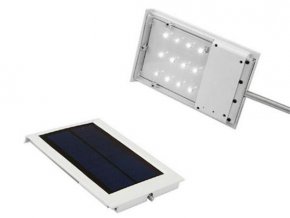 Venkovní LED svítidlo s velkým solárním panelem a montážní tyčí