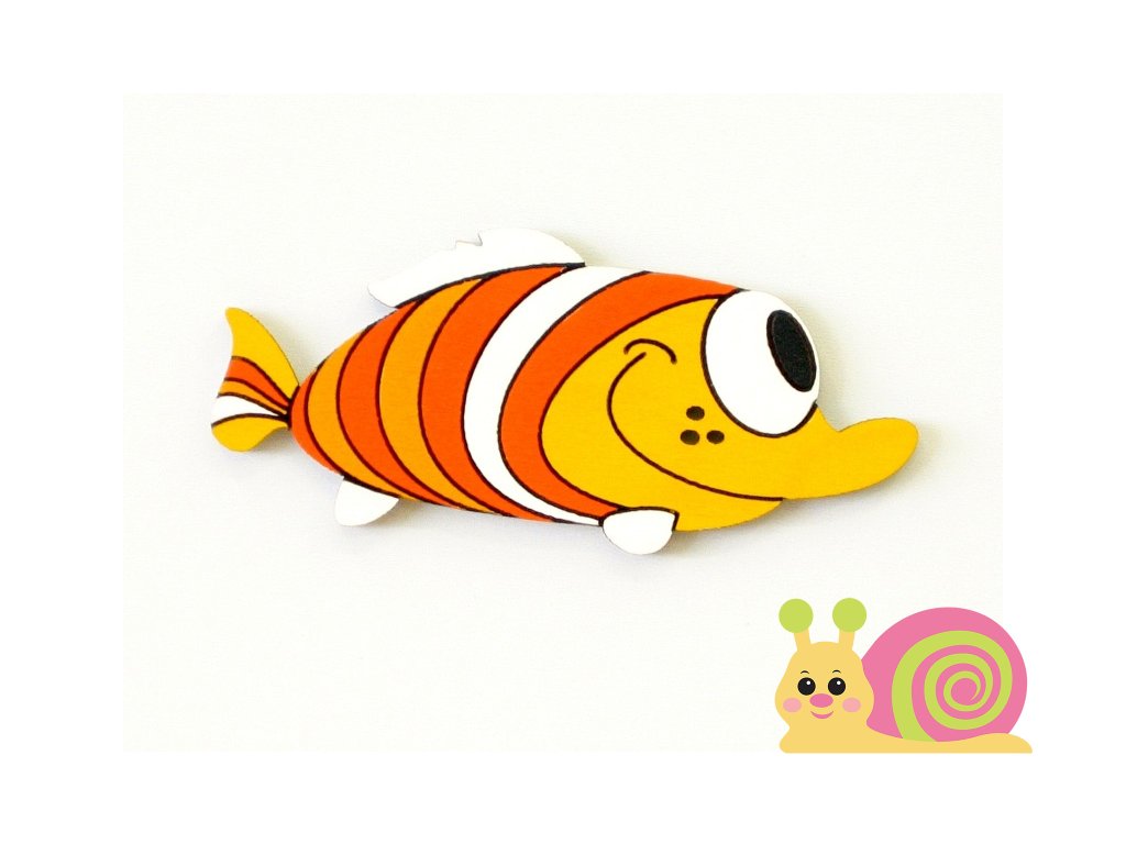 dekoracia na stenu ryba oranzova 13 cm d31bl