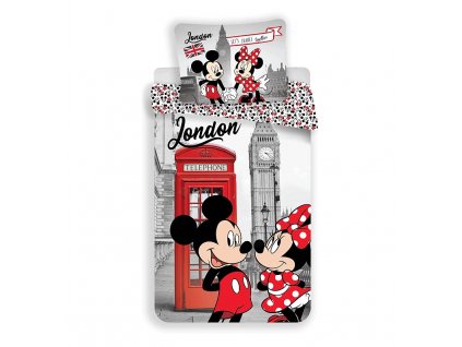 Detské obliečky Mickey a Minnie London Telephone, 140/200, 70/90 cm