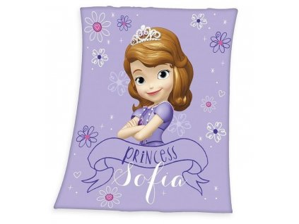 detska flisova deka 130 x 160 cm fialova princezna sofia 23035