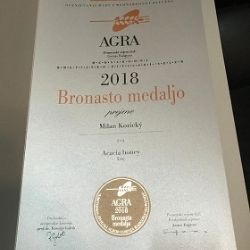 Bronzová medaile za akátový med - AGRA 2018
