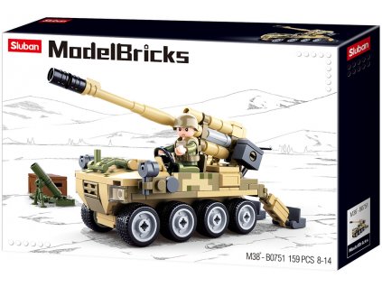 1819 sluban army model bricks m38 b0751 mobilni kanon 8x8 s pozemnim minometem