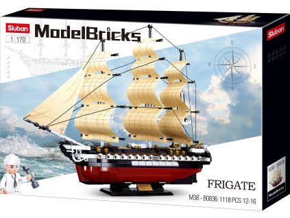 2044 sluban model bricks m38 b0836 fregata plachetni valecna lod 1 170