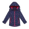 Dívčí softshellová bunda s fleecem  HB8630 velikosti 98-128 barva tmavě modrá s hvězdičkami