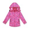Dívčí softshellová bunda s fleecem HB8630R velikosti 98-128 barva růžová s motýlky