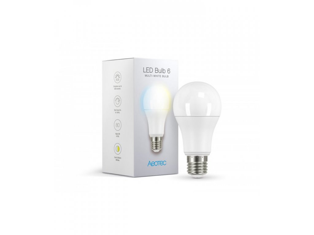 AEOTEC LED Bulb 6 Multi-White - biela žiarovka  (ZWA001-C), E27