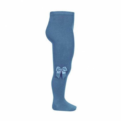 cotton tights with side grossgran bow french blue