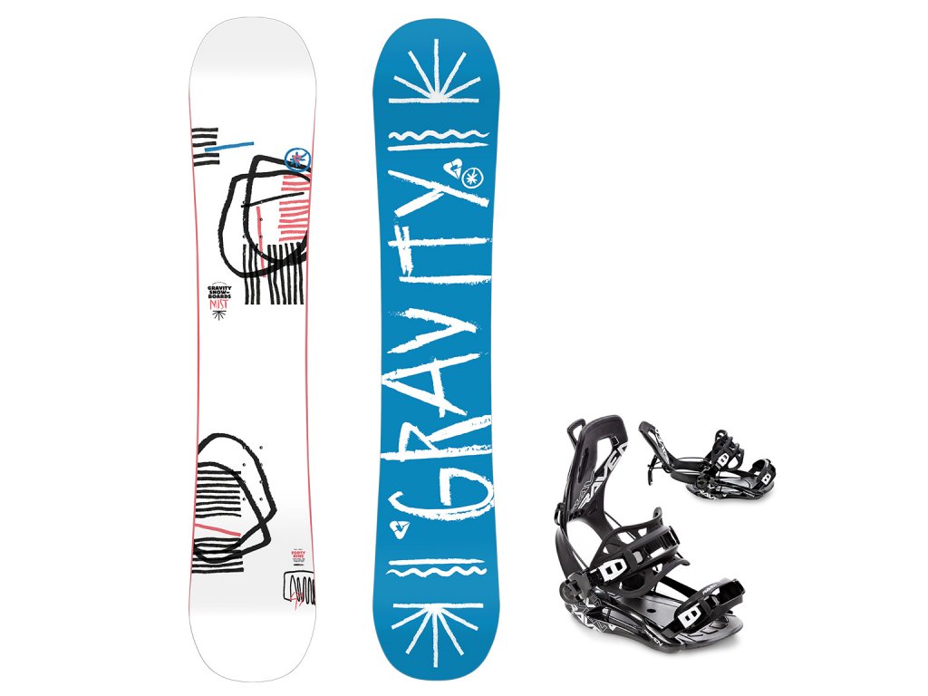 Snowboard komplet Gravity Mist 23/24 + vázání Fastec FT360 black
