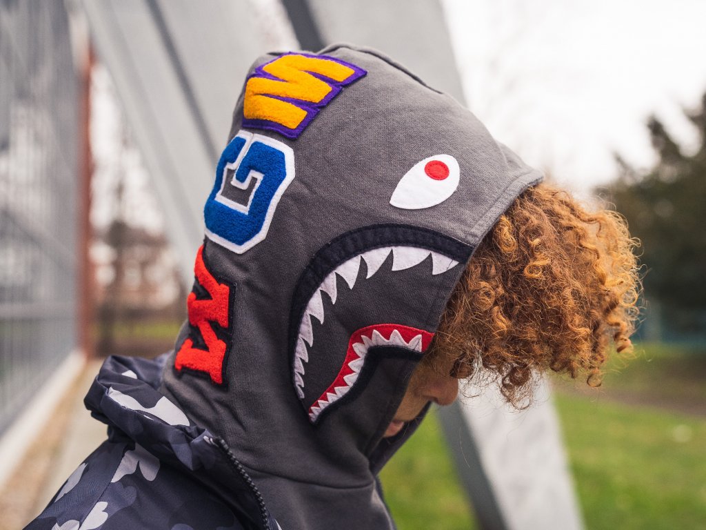 Bape wide online pullover hoodie