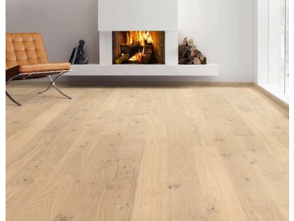 Dřevěná podlaha HARO, dub Puro bílý Universal, vzor prkno